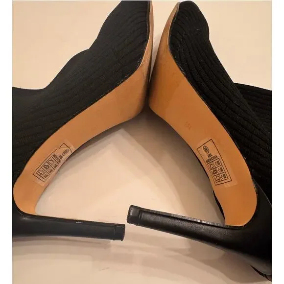 Catherine Malandrino Knit Pointed Toe 3.5" Heel Ankle Boots Size 8.5 Black - Picture 4 of 5